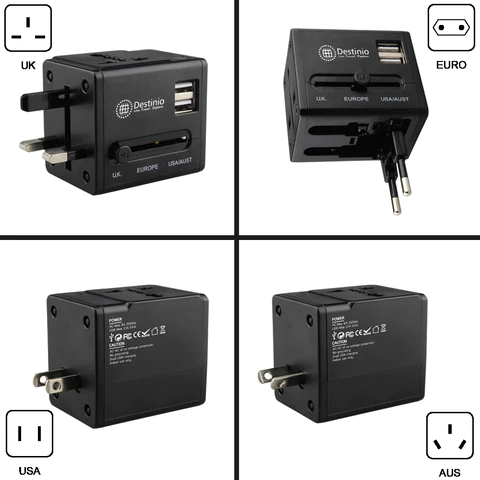 Universal Travel Adapter with Dual USB Ports: Essential for Global Travelers